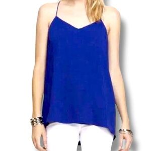 Express Barcelona Size XL Reversible Blue/Fuchsia Spaghetti Strap A-Line Top